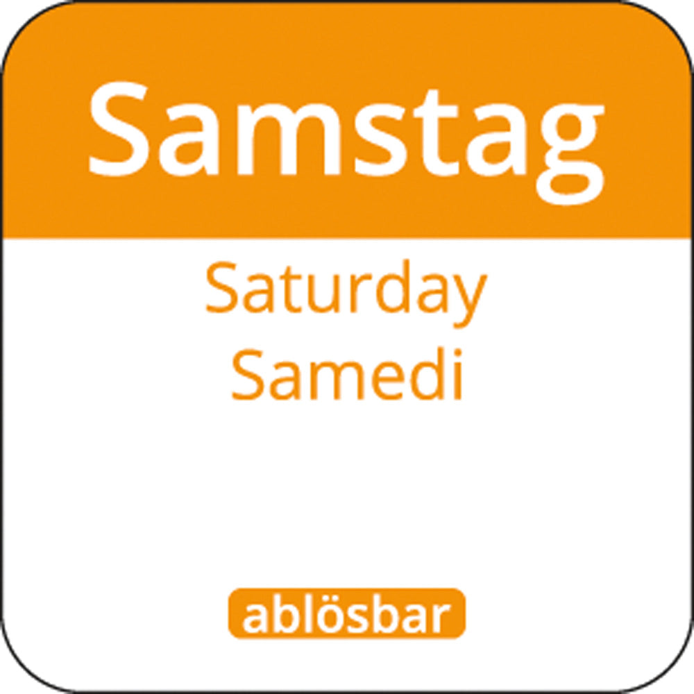 Tages-Etiketten 1" ablösbar - "Samstag" (1.000 Stück)