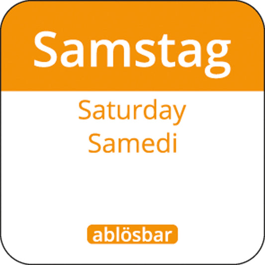 Tages-Etiketten 1" ablösbar - "Samstag" (1.000 Stück)