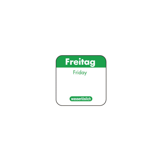 Tages-Etiketten 1" wasserlöslich - "Freitag" (1.000 Stück)
