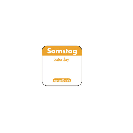 Tages-Etiketten 1" wasserlöslich - "Samstag" (1.000 Stück)