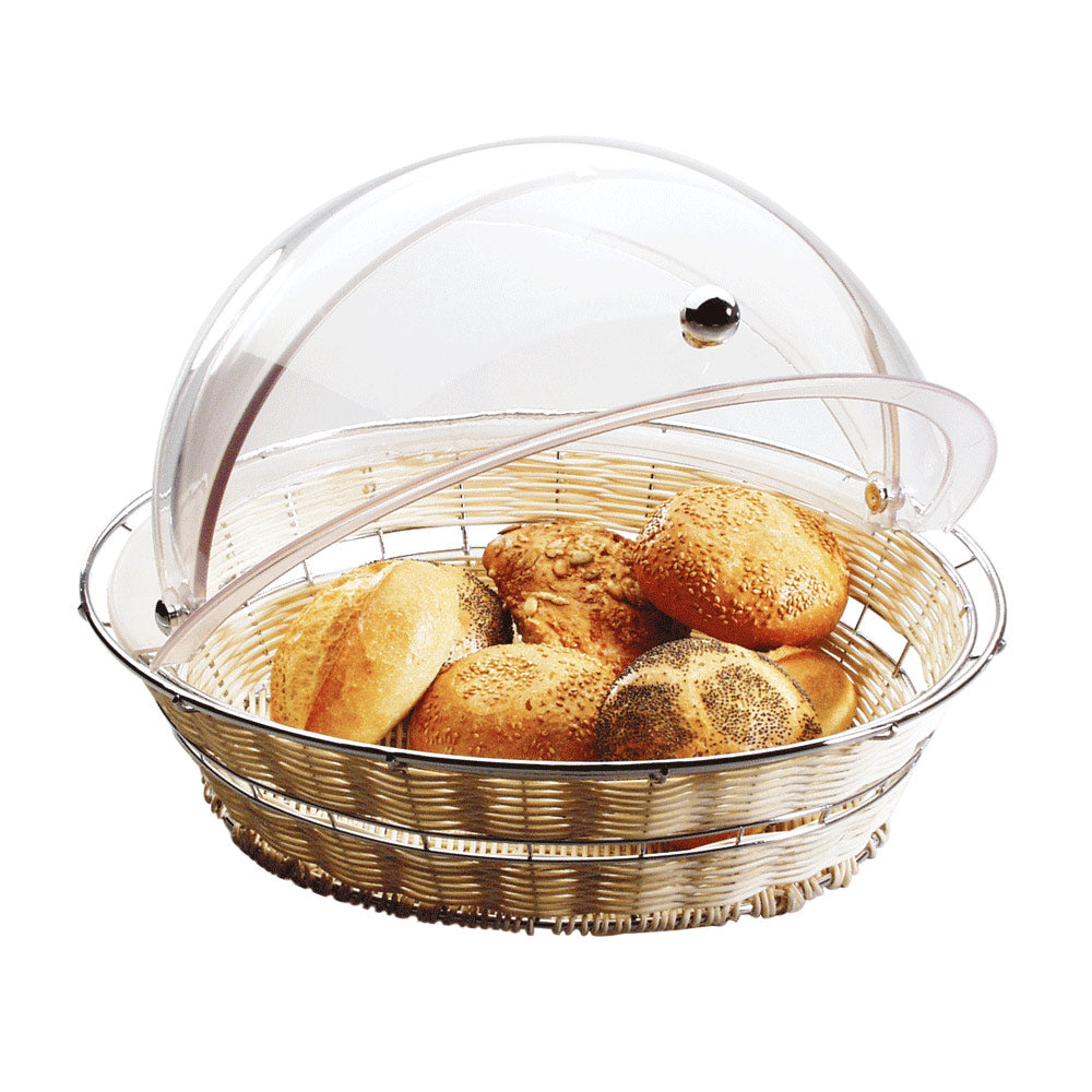 RUND Buffetkorb rund mit Umlauf-Reling - Natur (Ø 40 x 10 cm)