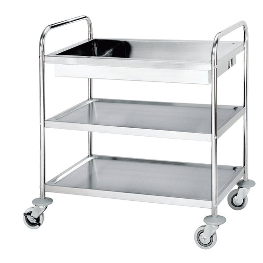 Abräumwagen mit Wanne und 2 Böden (120 kg TK)