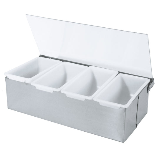 Barbehälter Edelstahl - 4-fach (30 x 15 x 9 cm)