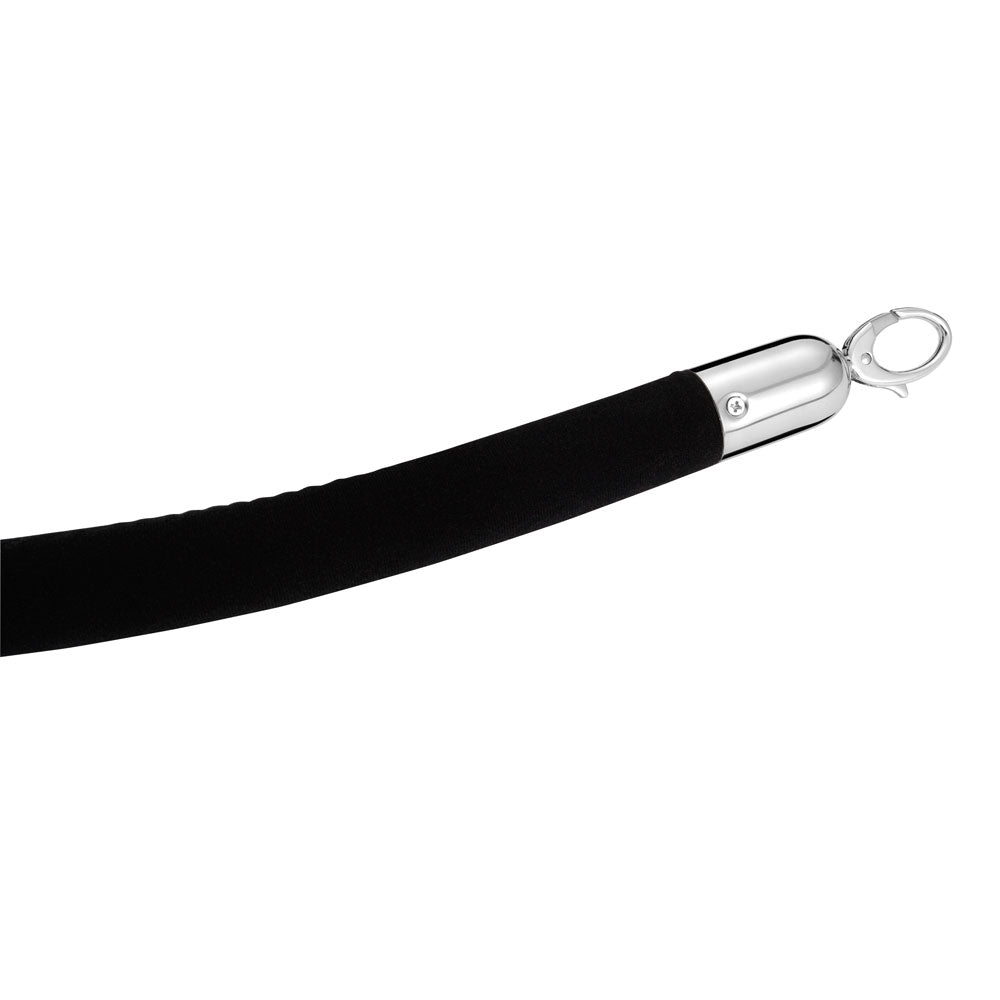 Absperrseil mit polierten Kappen - Schwarzer Stoff