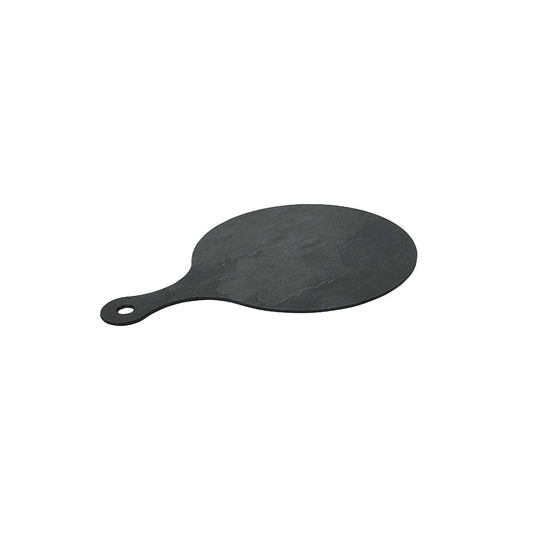 SCHIEFER Buffetplatte Ø 32 cm mit Griff - Gesamtlänge 46,5 cm
