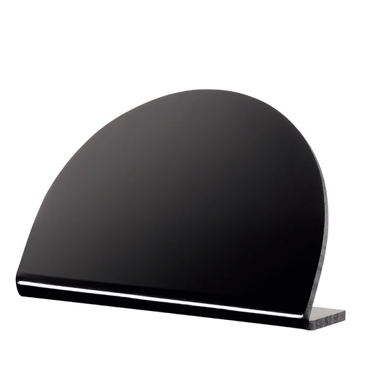 Buffetschild halbrund - Schwarz (Acryl 4 mm - 13,5 x 9,5 cm)