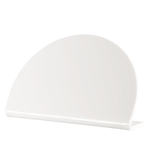 Buffetschild halbrund - Weiß (Acryl 4 mm - 13,5 x 9,5 cm)