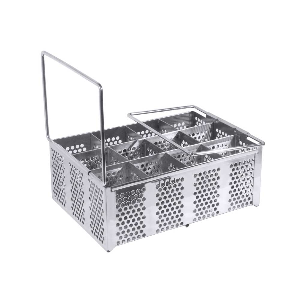 Besteckspülkorb - CNS 18/10 - 32,5 x 22,5 x 12,5 cm - 12 Fächer