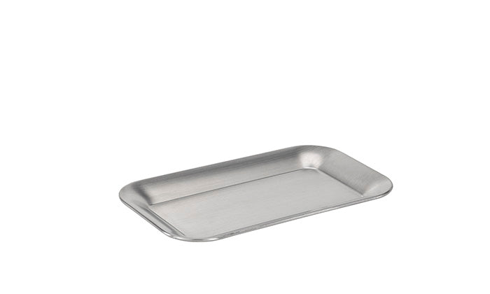 Café-Tablett rechteckig - 21,5 x 13 cm (Edelstahl mattiert)