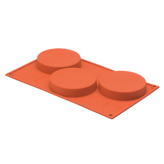 Silikonbackform für 3 Biskuitböden - Ø 10,3 x 2 cm