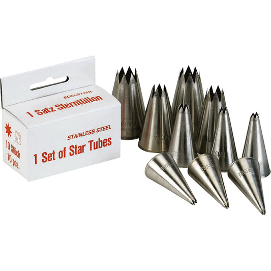 Sterntüllensatz Edelstahl - 10 teilig