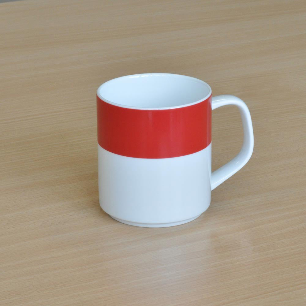COLOURS Henkelbecher - 25 cl - (Ø 7,6 x 7,8 cm) - (stapelbar)- Rot