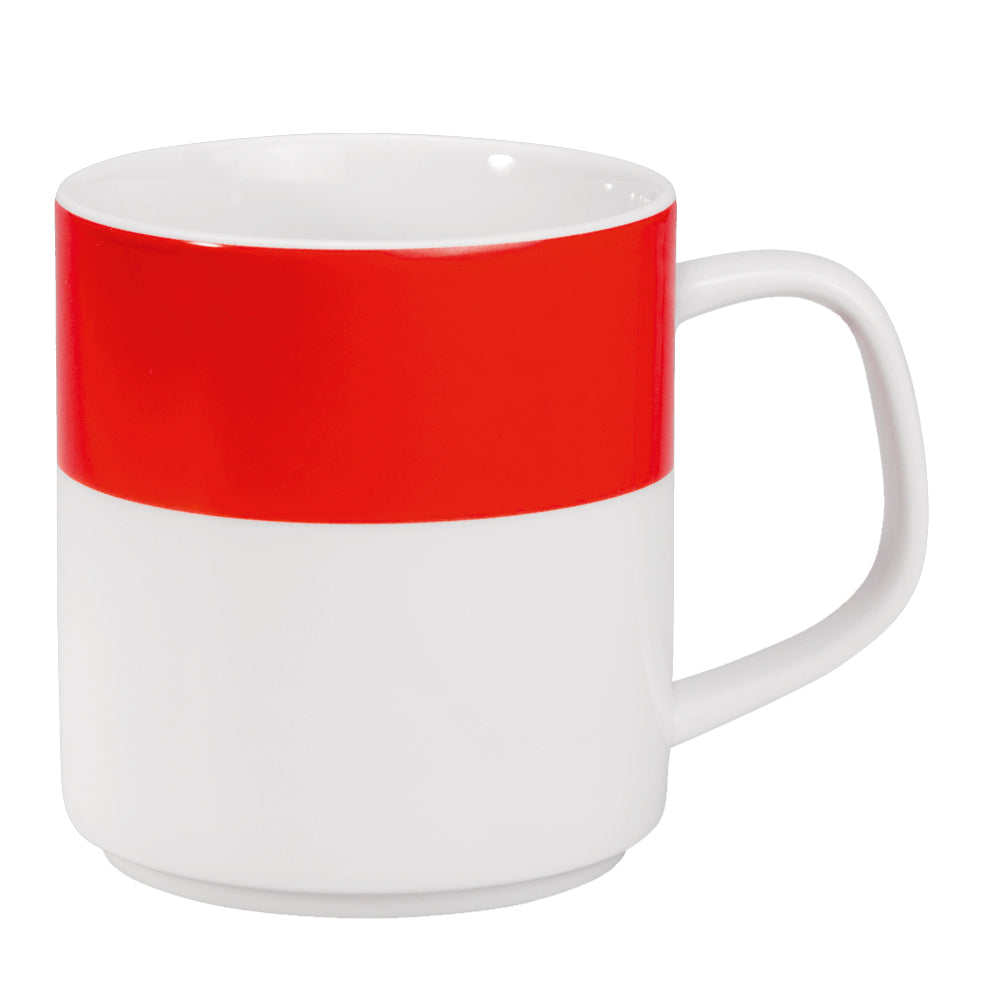 COLOURS Henkelbecher - 32 cl (stapelbar) - (Ø 8 x 8,7 cm)  - Rot