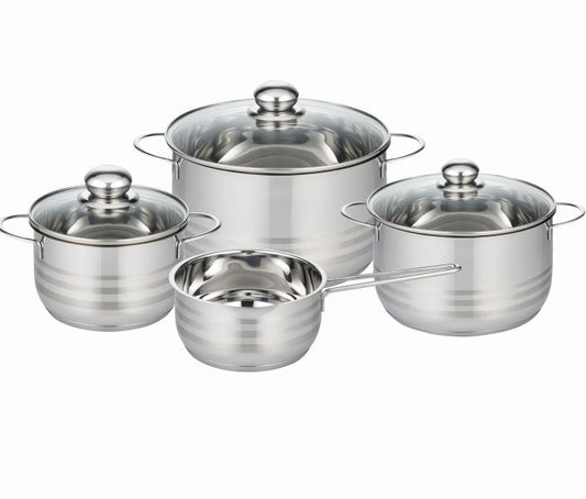 BRILLIANT Topf-Set - 7 tlg. (Fleischtöpfe Ø 16/20/24 cm - jeweils mit Deckel, Stielkasserolle Ø 16 c