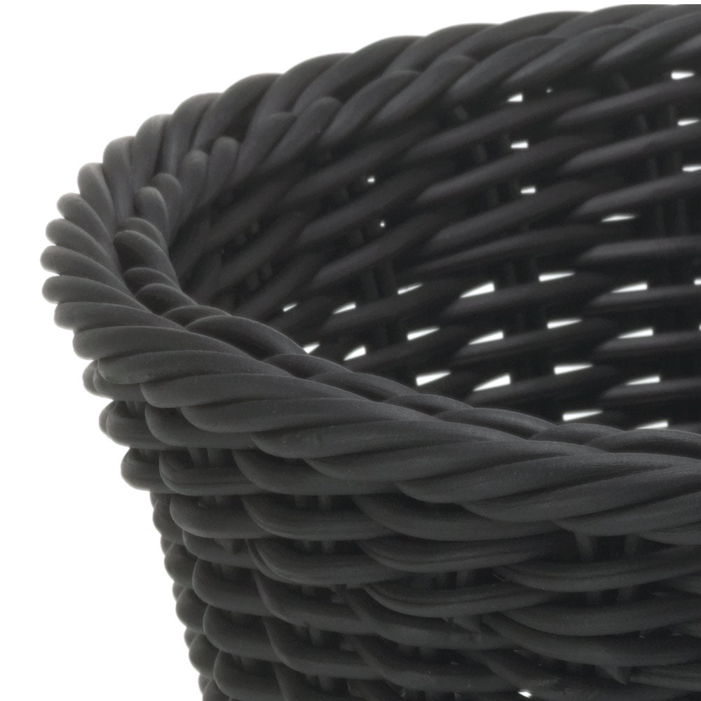 Runder Flechtkorb Ø 23 x 8,5 cm - schwarz (PP-Geflecht - 3 mm)