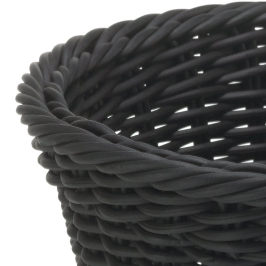 Runder Flechtkorb Ø 23 x 8,5 cm - schwarz (PP-Geflecht - 3 mm)