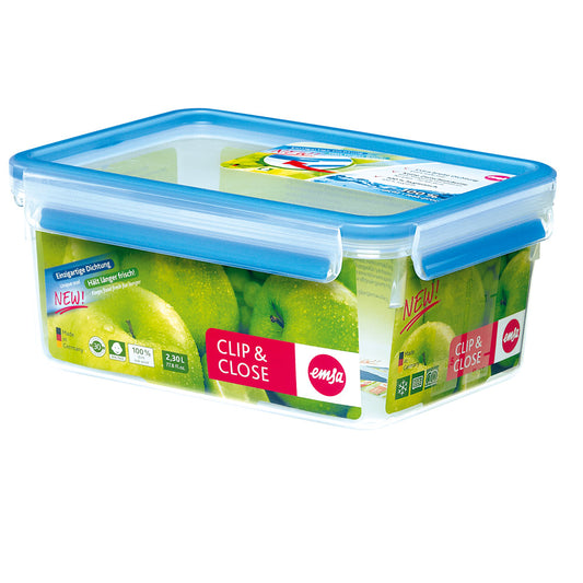 CLIP & CLOSE Frischhaltedose 1/2 - 22,8 x 16,3 x 9,9 cm (2,3 Liter)