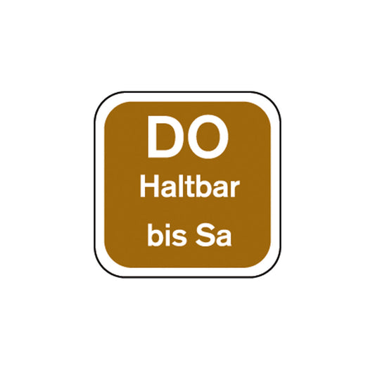 Haltbarkeits-Etiketten "Donnerstag" - abwaschbar (Braun - 3*250 Stück)