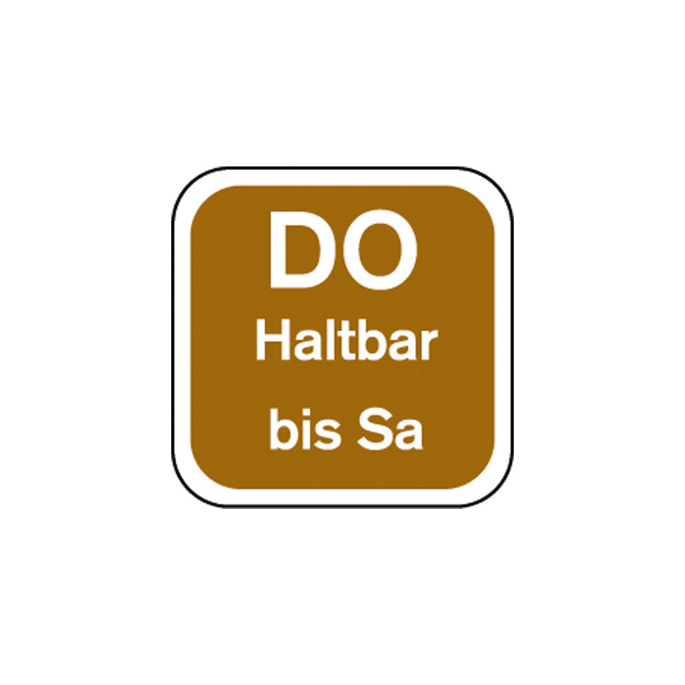 Haltbarkeits-Etiketten "Donnerstag" - abwaschbar (Braun - 3*250 Stück)