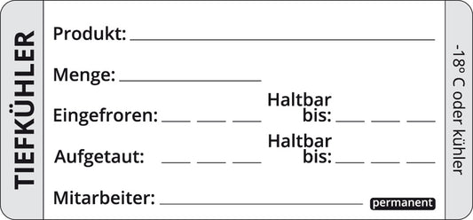 Tiefkühl-Haltbarkeits-Etikett - permanent (500 Stück)