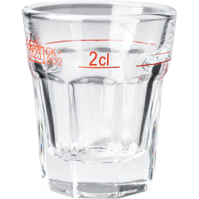 OBERMEISTER Schnapsglas - 3,6 cl - (Ø 4,6 x 5,5 cm) - geeicht /-/ 2 cl - Rotring