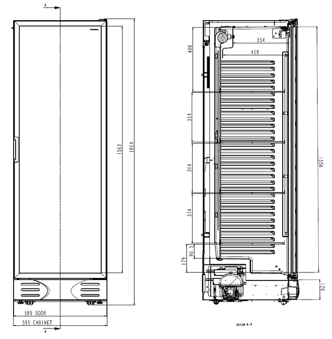 PROFILINE Getränkekühlschrank 382 Liter - Silber