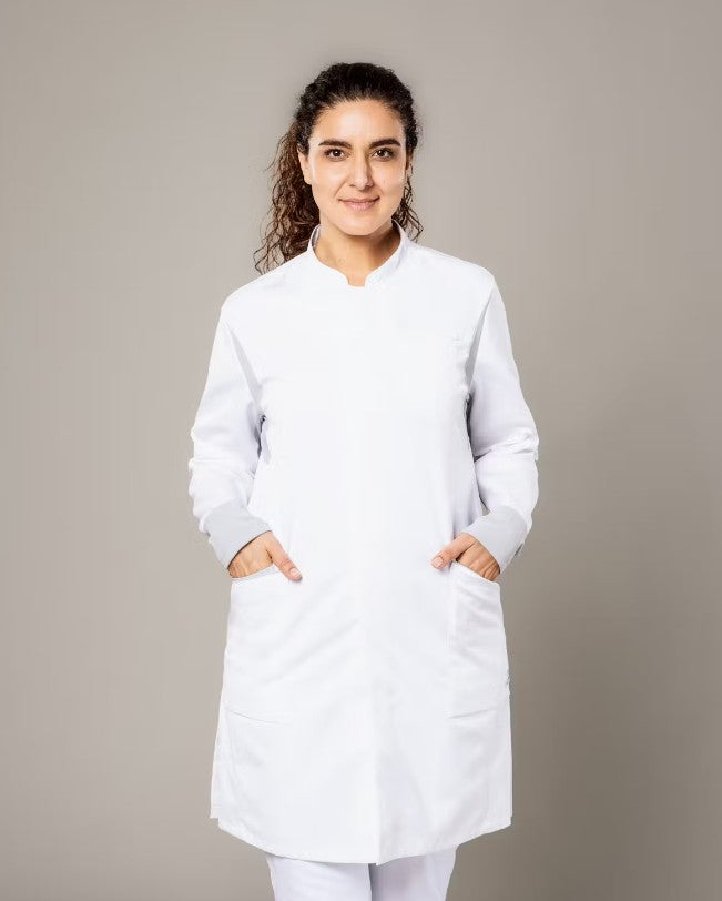 FOCUS MED&CARE Damen Arztkittel - (Langarm) - Weiß - XL