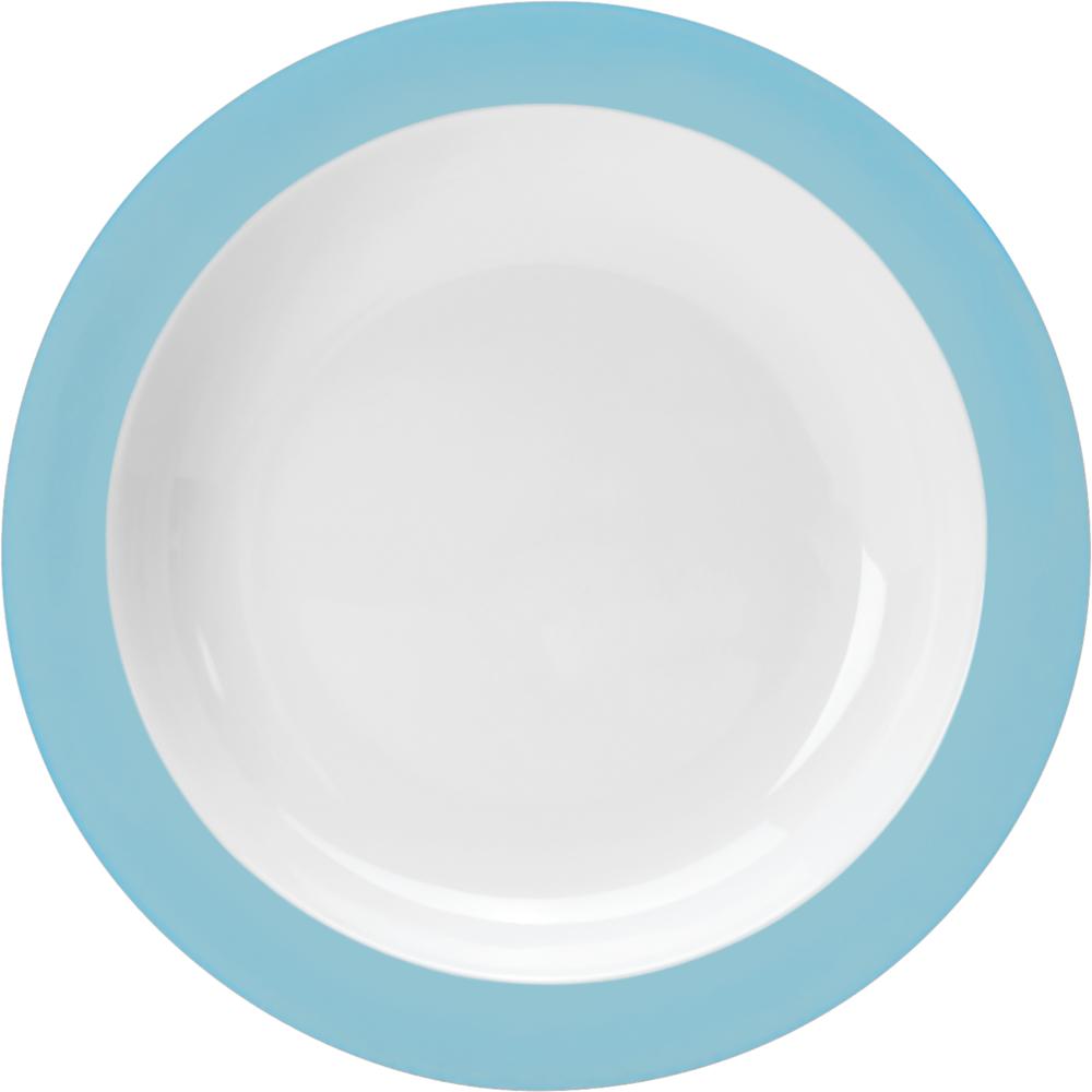 COLOURS Teller tief (mit Fahne) - 42 cl - (Ø 23 x 3,7 cm) - Hellblau