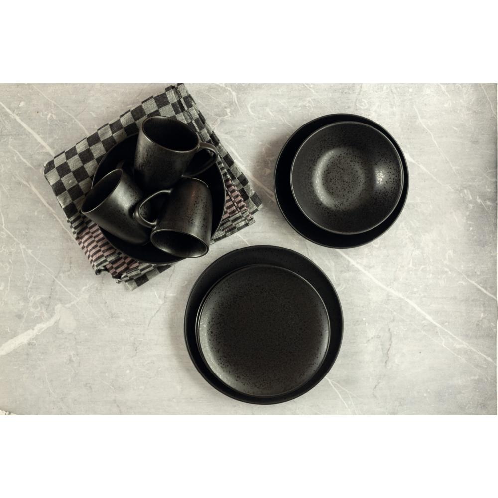 ESSENTIAL Schüssel - 72 cl - (Ø 18 x 5 cm) - Steinzeug - Schwarz