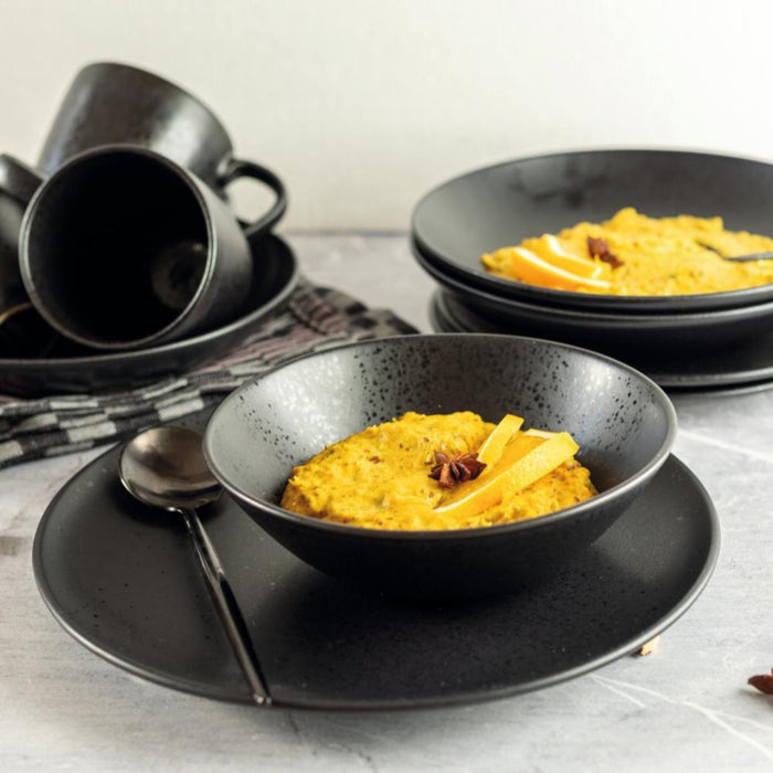 ESSENTIAL Dessertteller - (Ø 22 cm) - Steinzeug - Schwarz