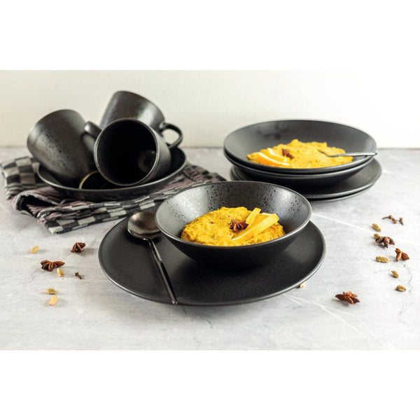 NIARA Schüssel - 80 cl - (Ø 13,8 x 8,2 cm) - Steinzeug - Schwarz/Grau