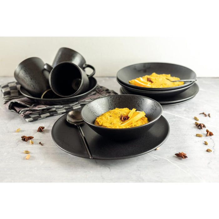 ESSENTIAL Dessertteller - (Ø 22 cm) - Steinzeug - Schwarz
