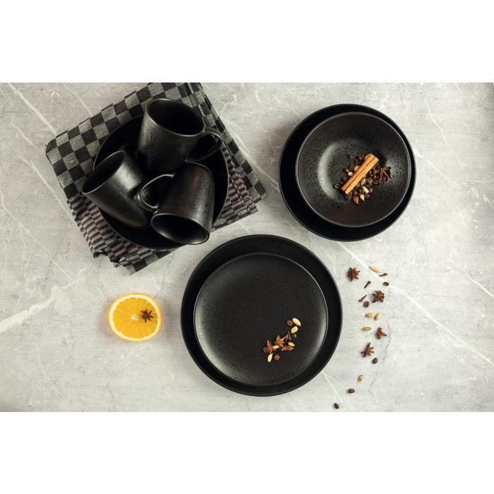 ESSENTIAL Dessertteller - (Ø 22 cm) - Steinzeug - Schwarz