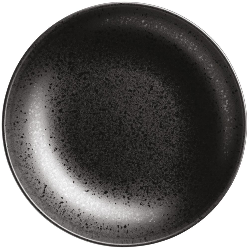 ESSENTIAL Teller, tief - (Ø 22 x 4,4 cm) - Steinzeug - Schwarz