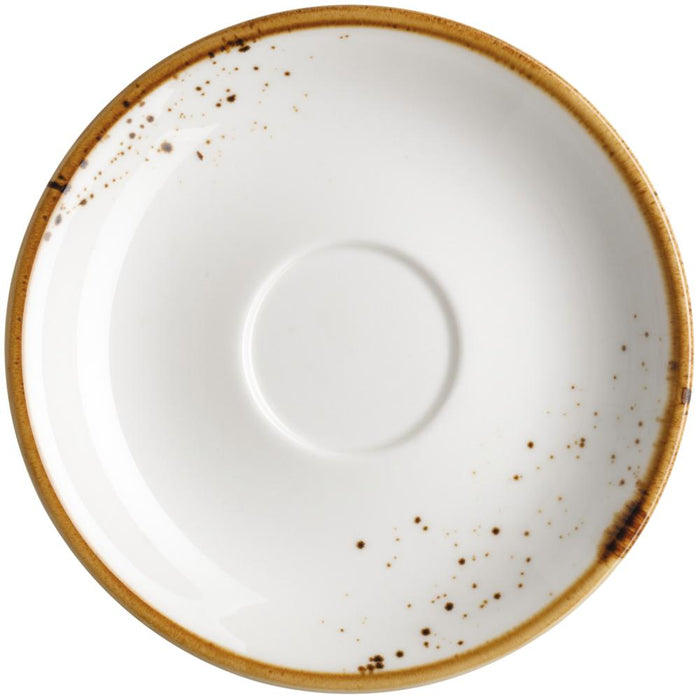 PINTAR Espresso-Untertasse - (Ø 13 cm) - Weiß mit braunen Punkten