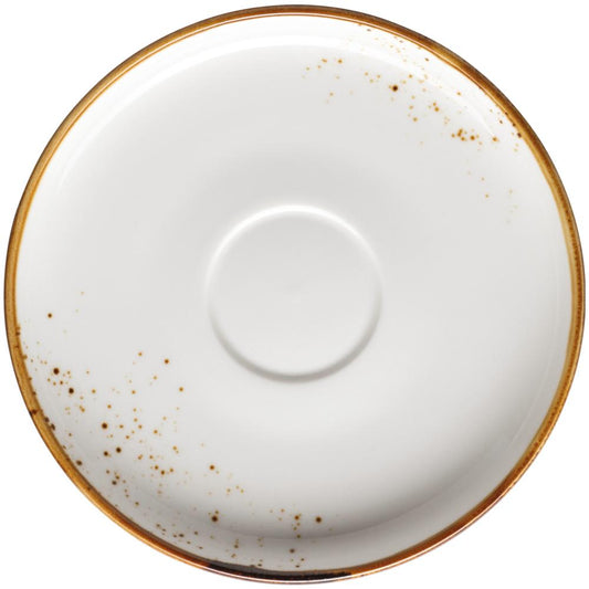 PINTAR Kaffee-Untertasse - (Ø 14 cm) - Weiß mit braunen Punkten