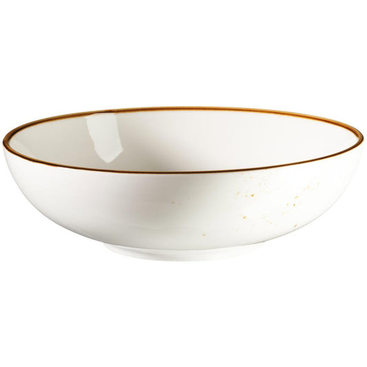 PINTAR Schüssel - 125 cl - (Ø 22 x 6,65 cm) - Weiß mit braunen Punkten