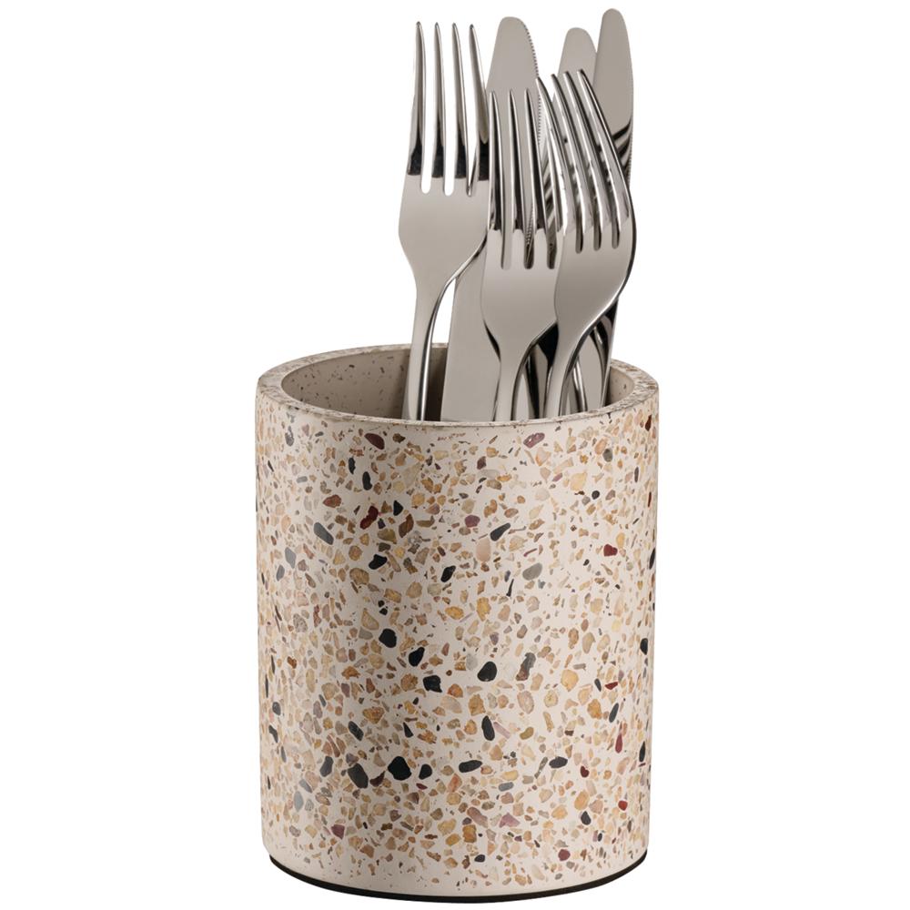 TERRAZZO Besteckbehälter - Ø 11 x 13,5 cm -Beton