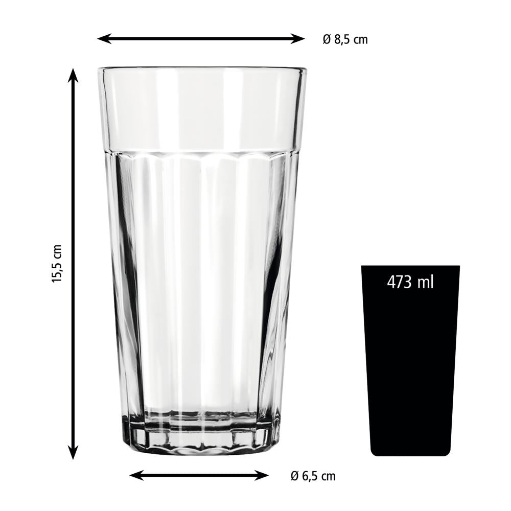 PANELED Longdrinkglas - 47 cl - (Ø 8,5 x 15,5 cm)