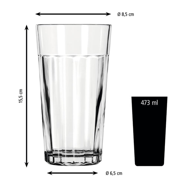 PANELED Longdrinkglas - 47 cl - (Ø 8,5 x 15,5 cm)