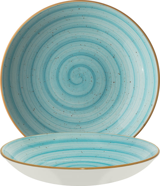 AURA Bloom Teller, tief - Ø 28 x 5,4 cm - 1,7 l - Aqua