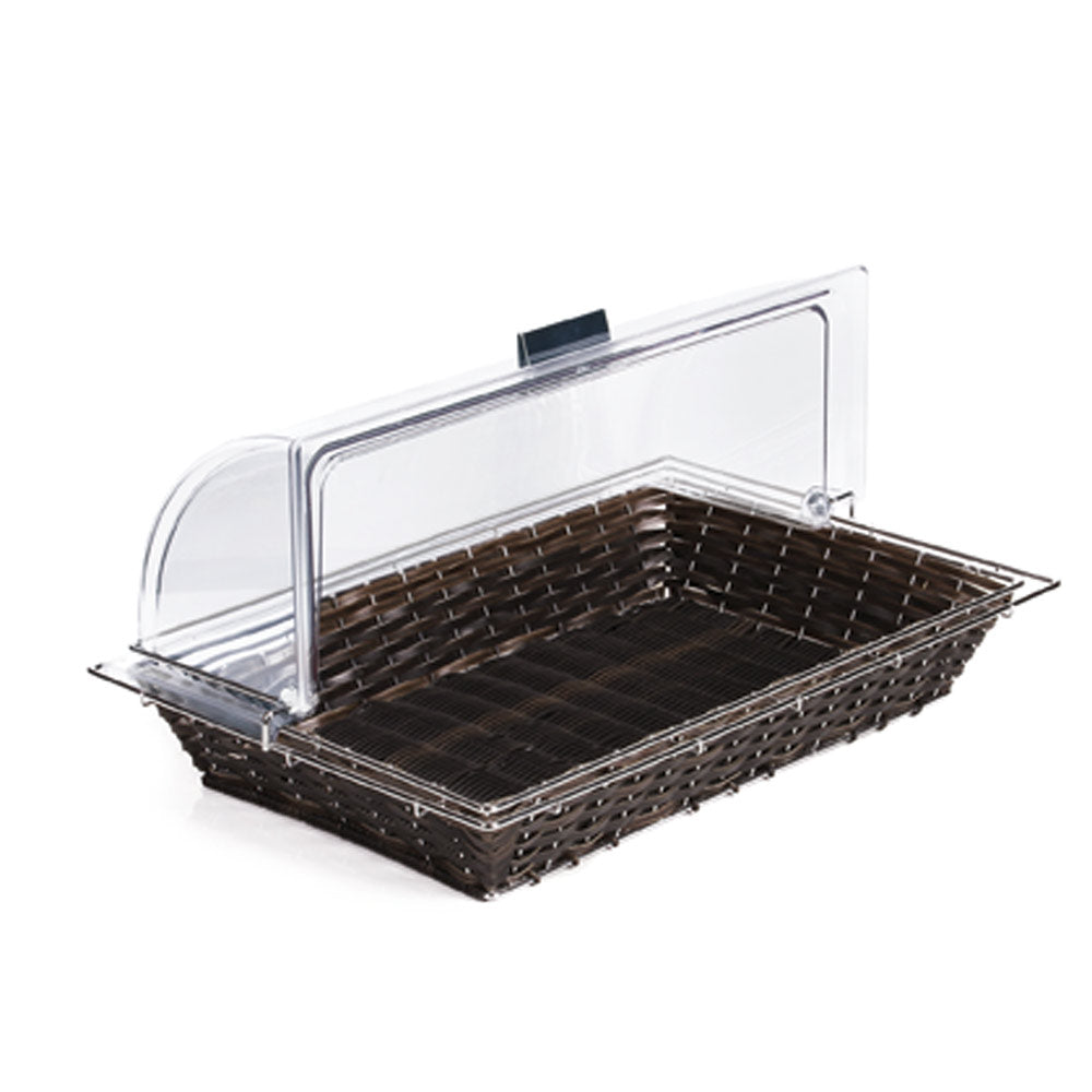 GASTRONORM Buffetkorb mit Umlauf-Reling - Dunkelbraun (Größe 55 x 34 x 8 cm)