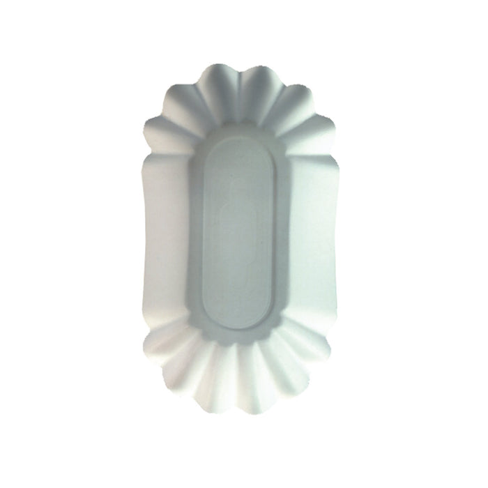 Schalen Pappe "pure" oval 10,5 x 20 x 3,5 cm - Weiß (1000 Stück)