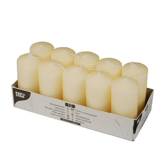 Stumpenkerzen Ø 4 x 9 cm - Crème (4 x 10 Stück)