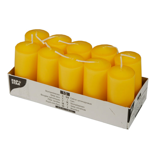 Stumpenkerzen Ø 4 x 9 cm - Goldgelb (4 x 10 Stück)