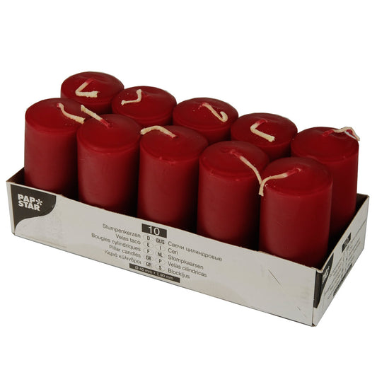 Stumpenkerzen Ø 4 x 9 cm - Bordeaux (4 x 10 Stück)