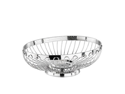 Ovaler Brot- und Obstkorb - 19 x 24 x 8,5 cm - Edelstahl