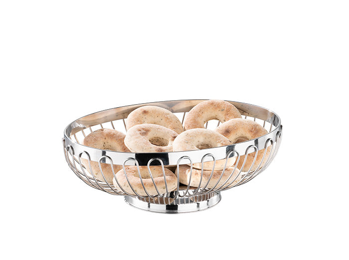 Ovaler Brot- und Obstkorb - 19 x 24 x 8,5 cm - Edelstahl