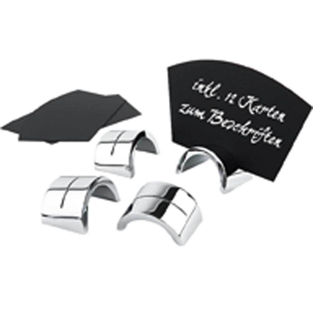 Kärtchenhalter Metall verchromt - 4 x 2,5 cm (6 Stück)