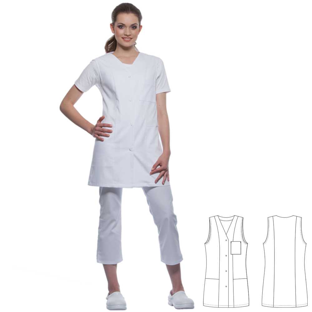 Kasack Sara Mischgewebe weiß Gr. 36